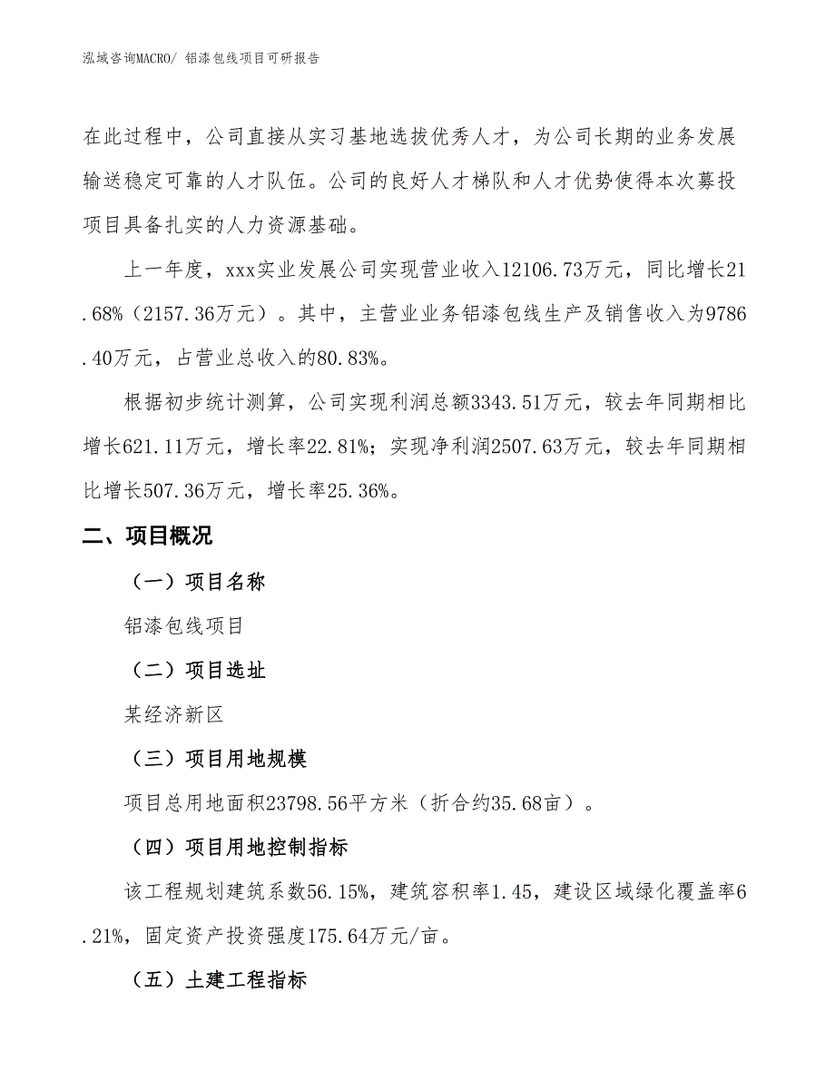 铝漆包线项目可研报告_第2页