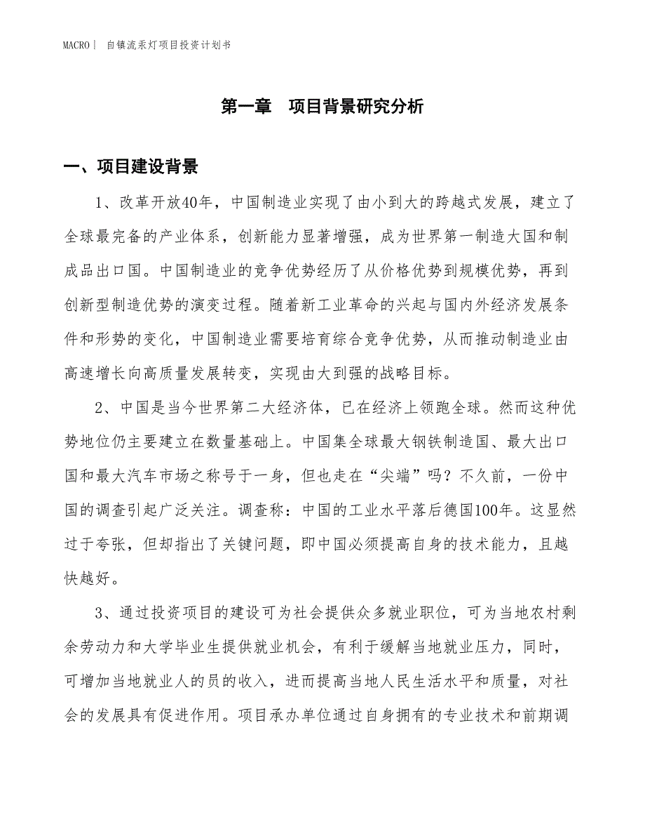 （招商引资报告）自镇流汞灯项目投资计划书_第3页