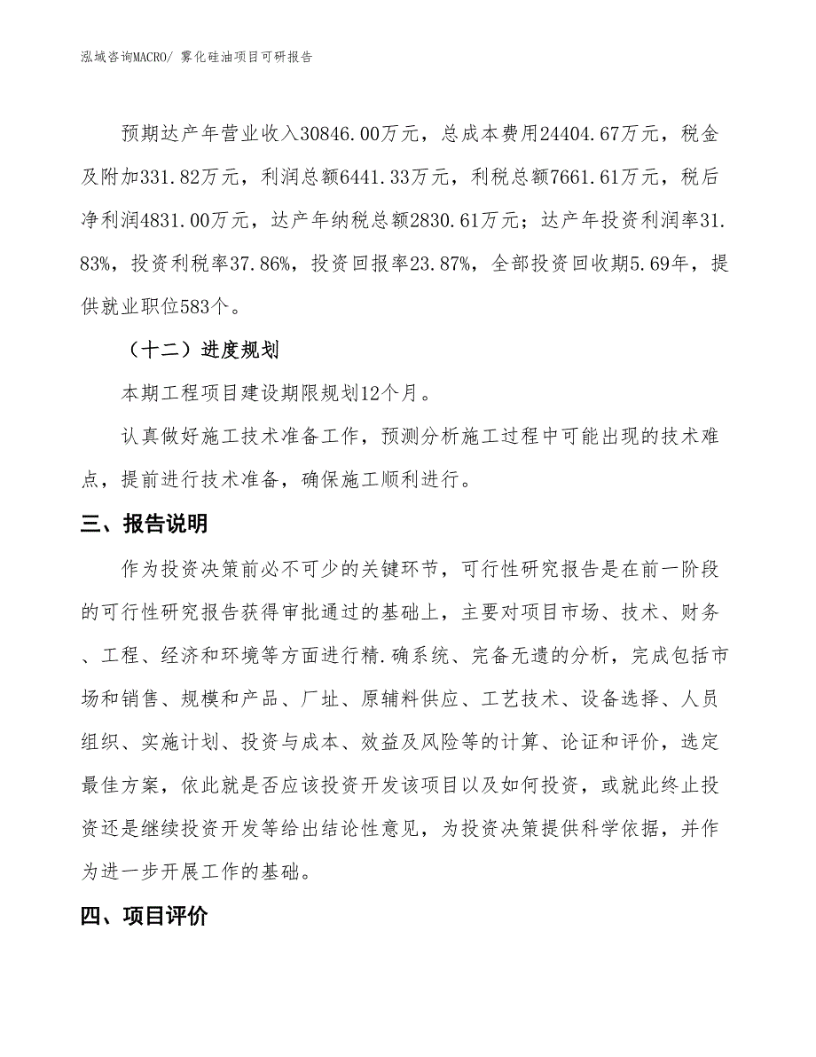 雾化硅油项目可研报告_第4页