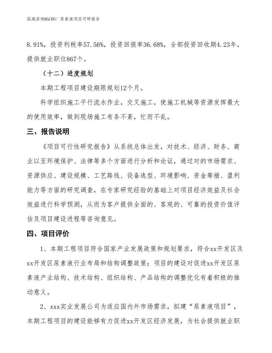 尿素液项目可研报告_第4页