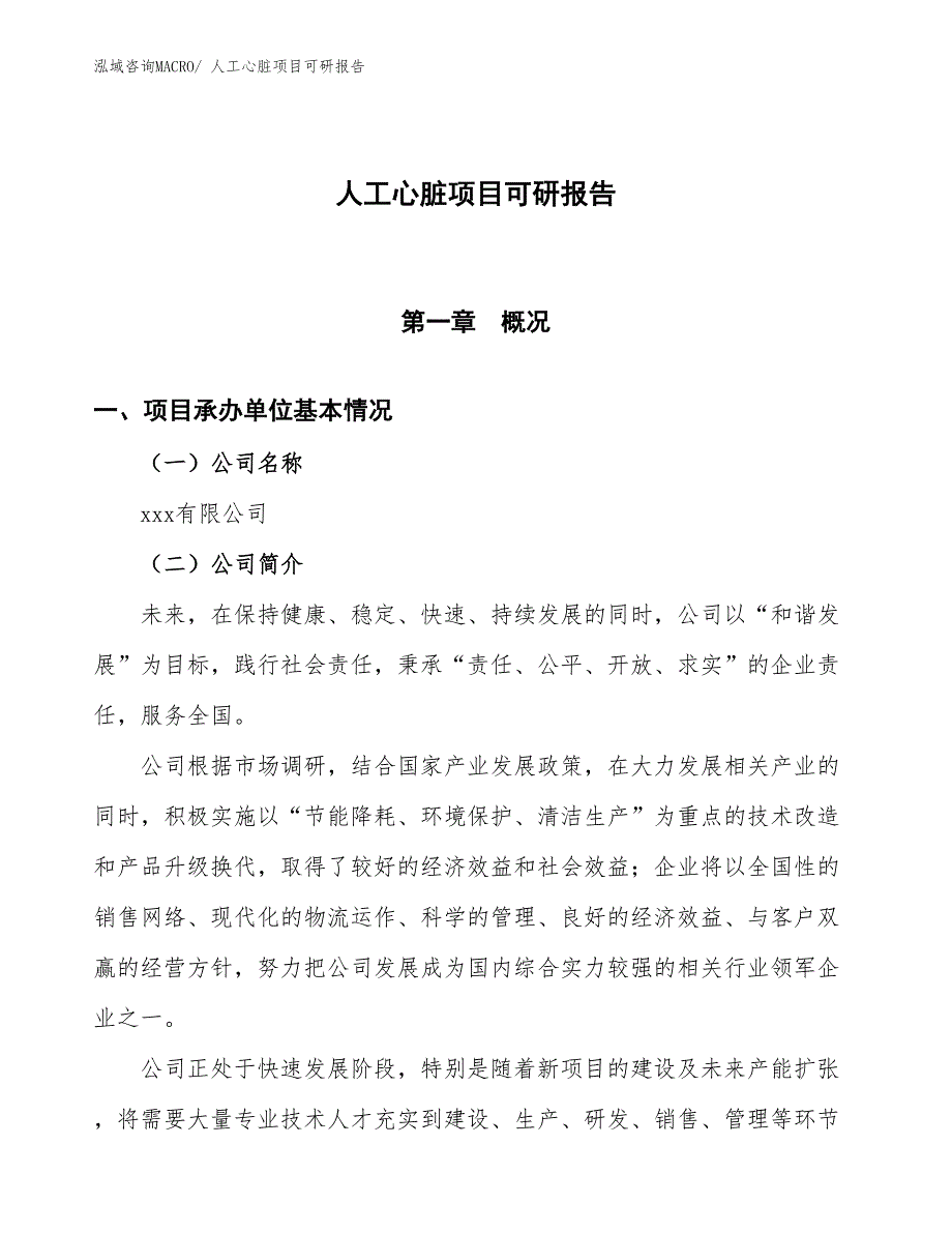 人工心脏项目可研报告_第1页