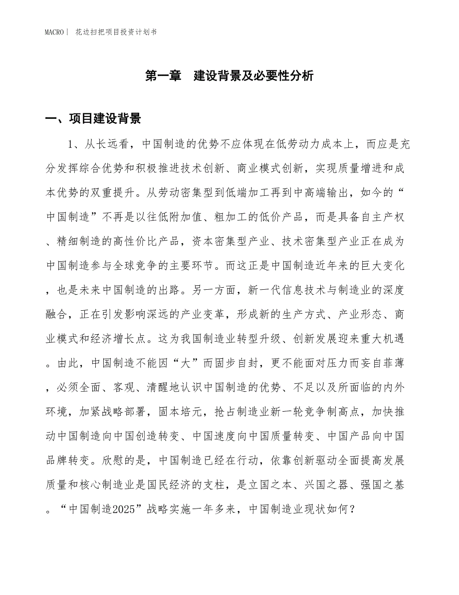 （招商引资报告）花边扫把项目投资计划书_第2页