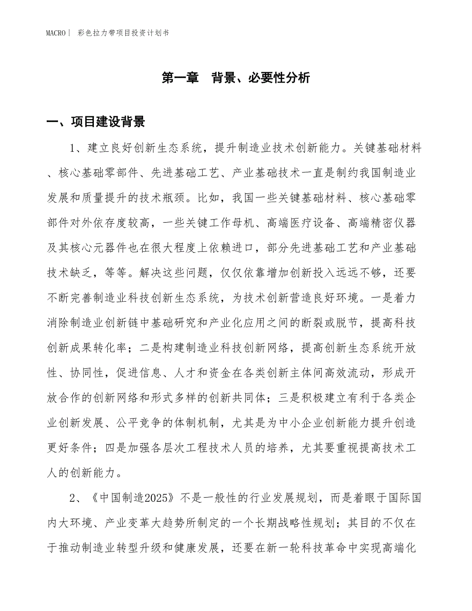 （招商引资报告）彩色拉力带项目投资计划书_第2页