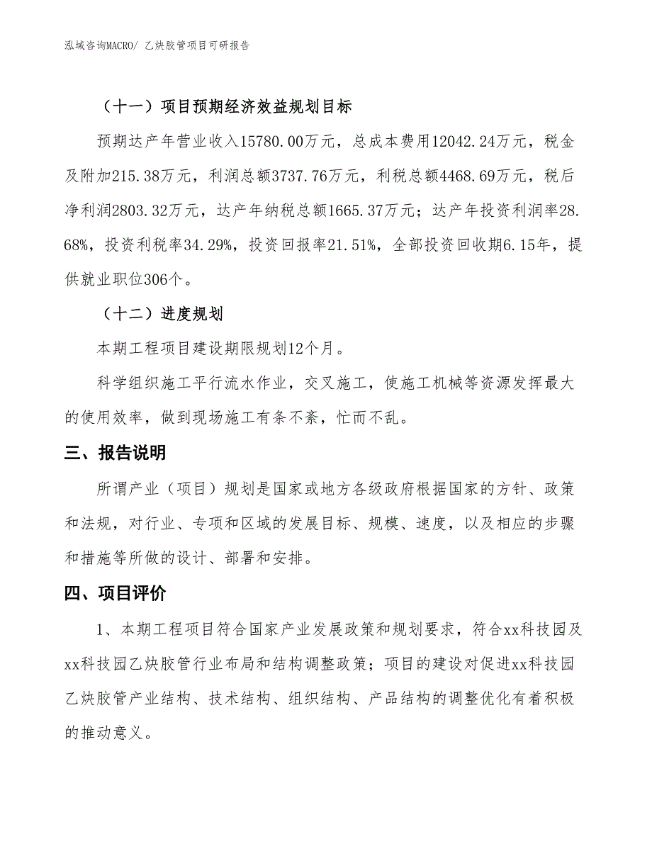 乙炔胶管项目可研报告_第4页