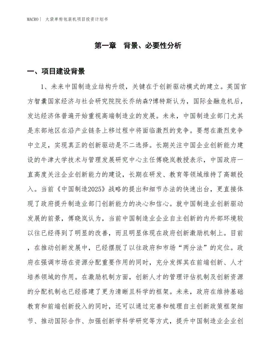 （招商引资报告）大袋单称包装机项目投资计划书_第3页