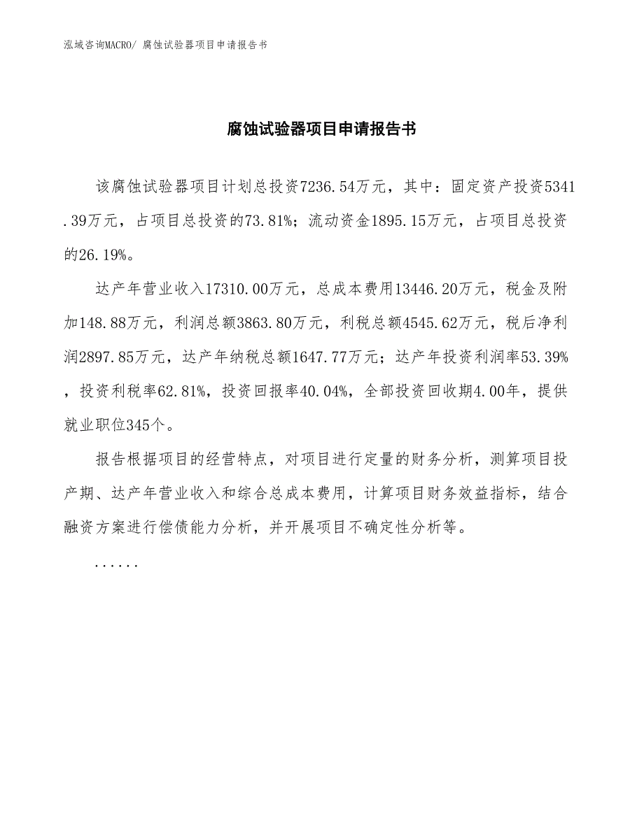 腐蚀试验器项目申请报告书 (1)_第2页