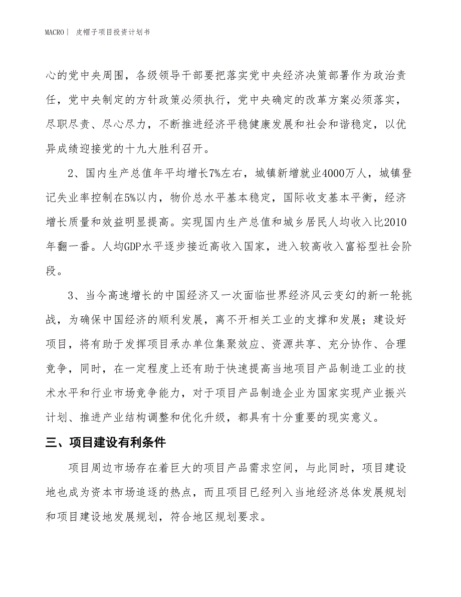 （招商引资报告）皮帽子项目投资计划书_第5页