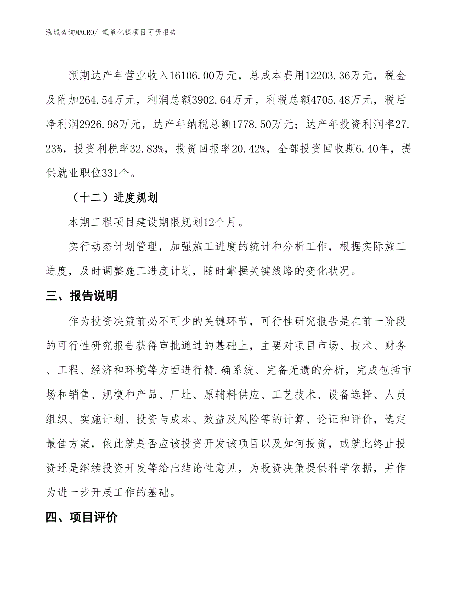 氢氧化镍项目可研报告_第4页