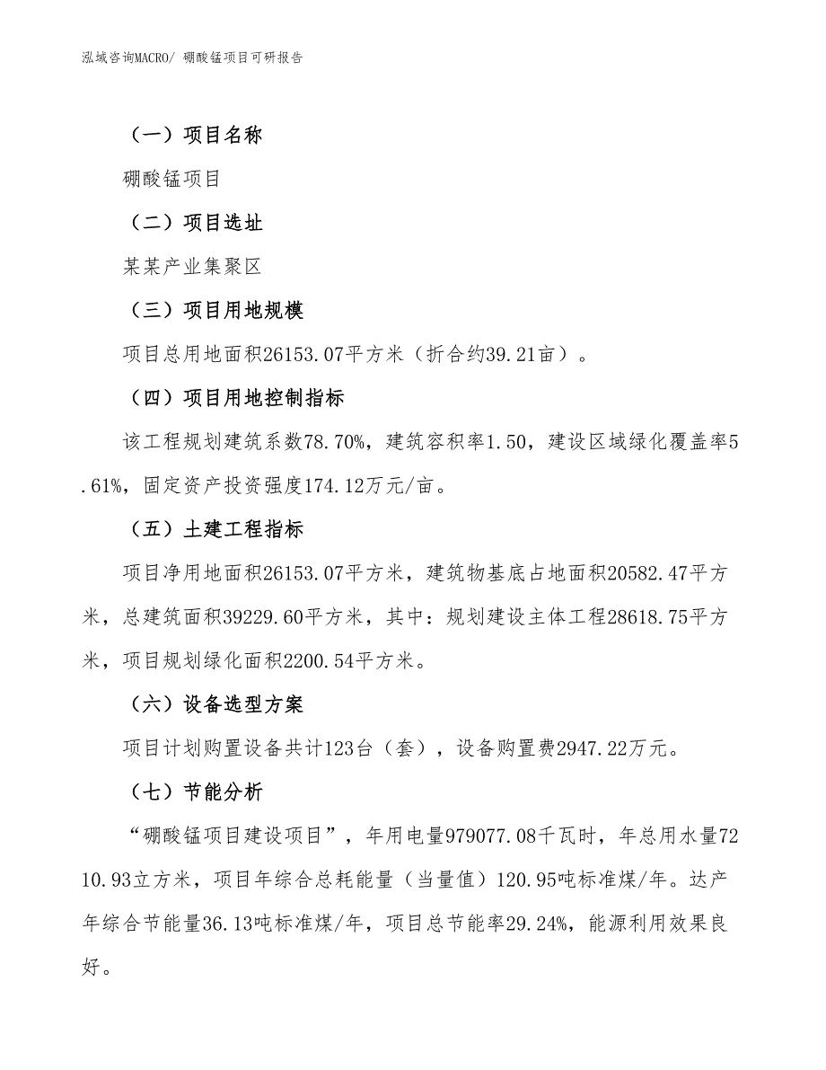 硼酸锰项目可研报告_第3页