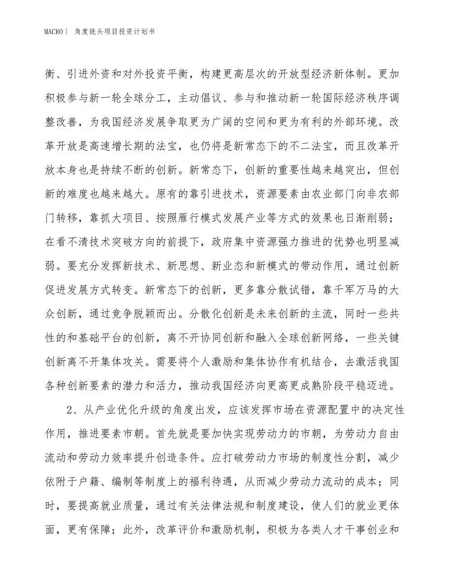 （招商引资报告）角度铣头项目投资计划书_第5页