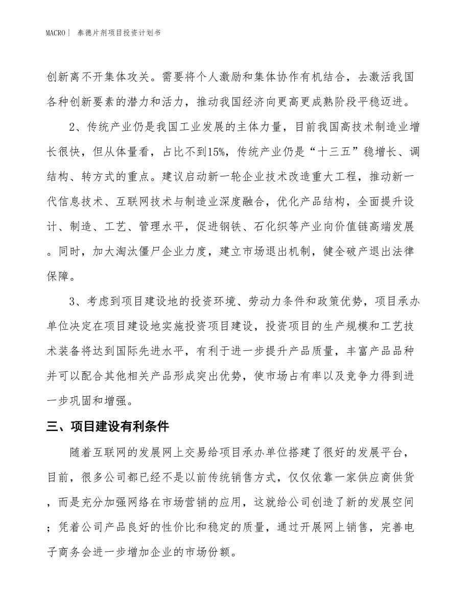 （招商引资报告）泰德片剂项目投资计划书_第5页