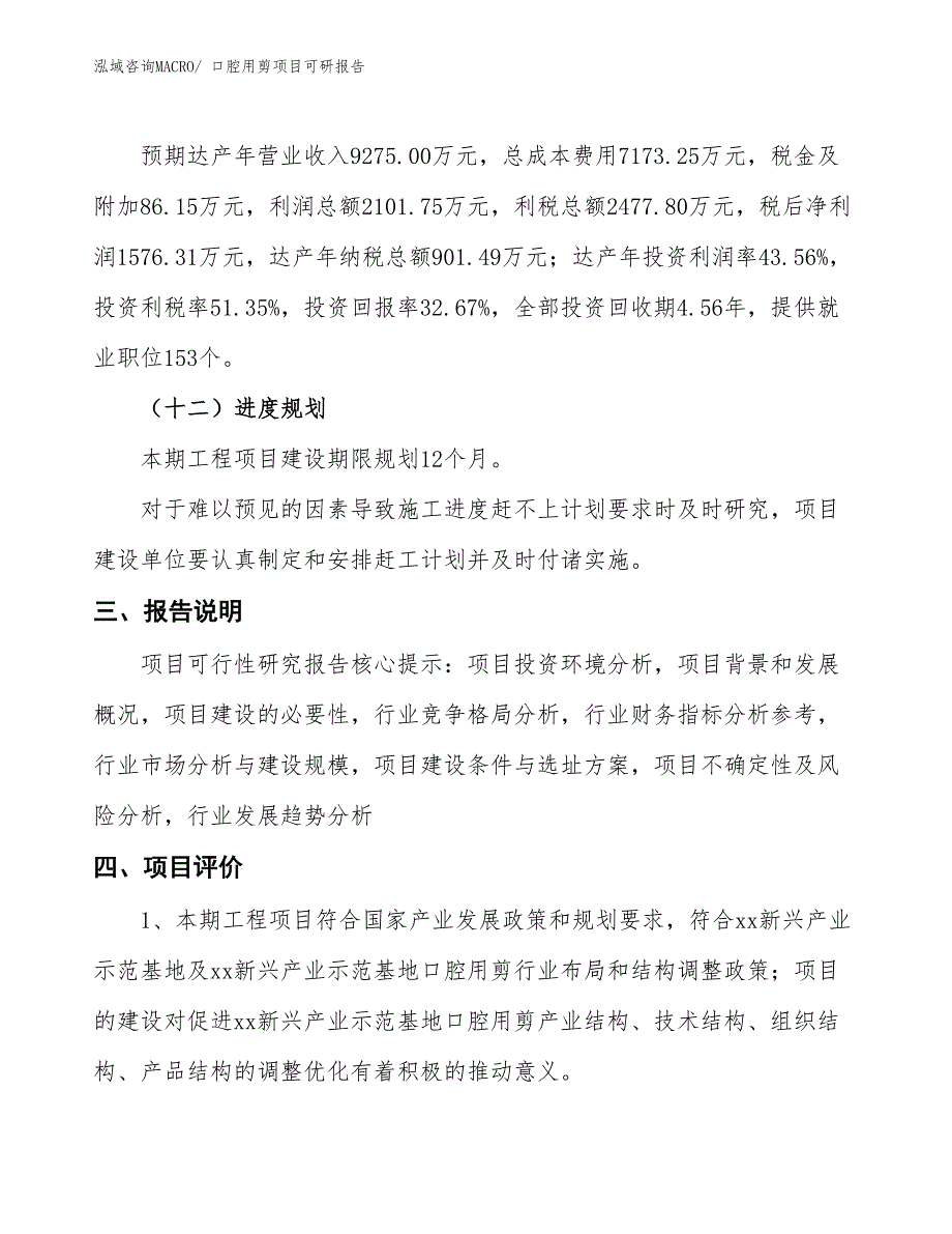 口腔用剪项目可研报告_第4页