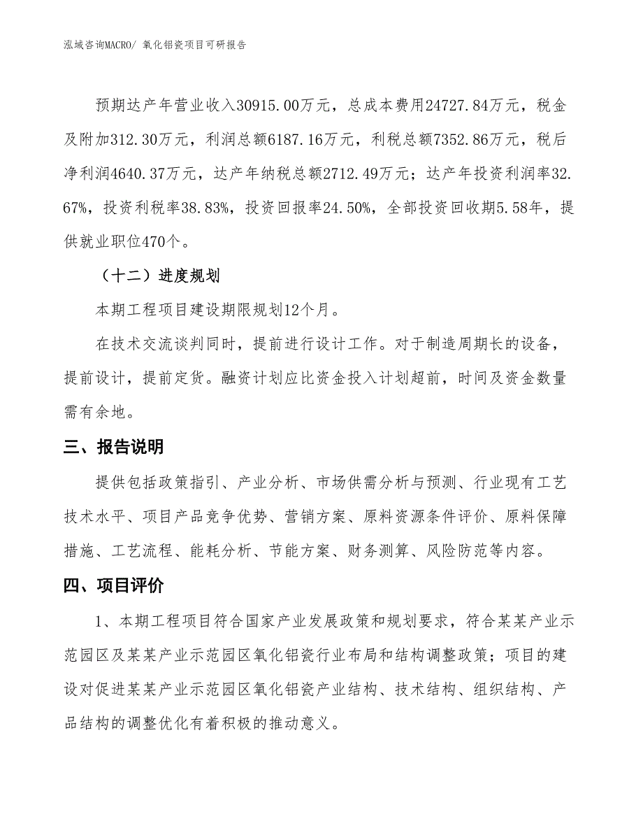 氧化铝瓷项目可研报告_第4页