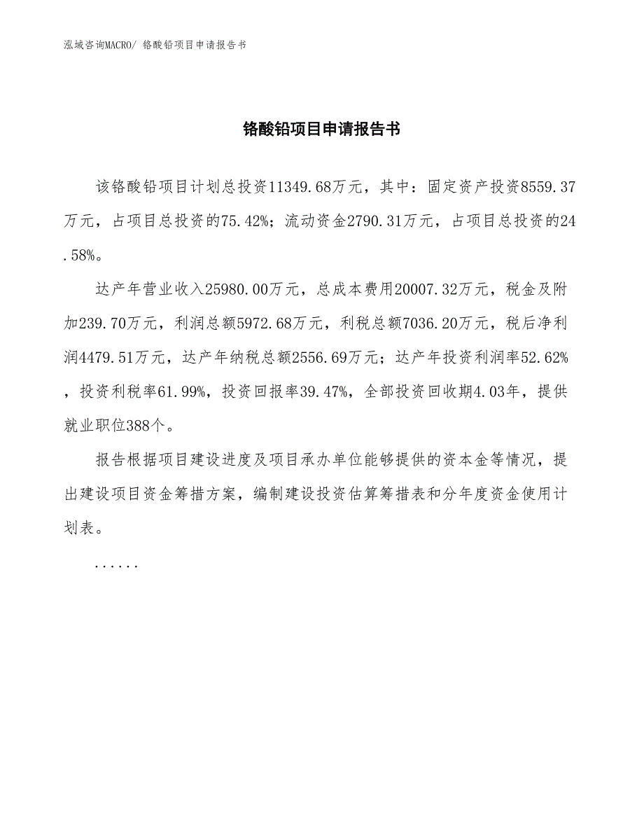 铬酸铅项目申请报告书_第2页