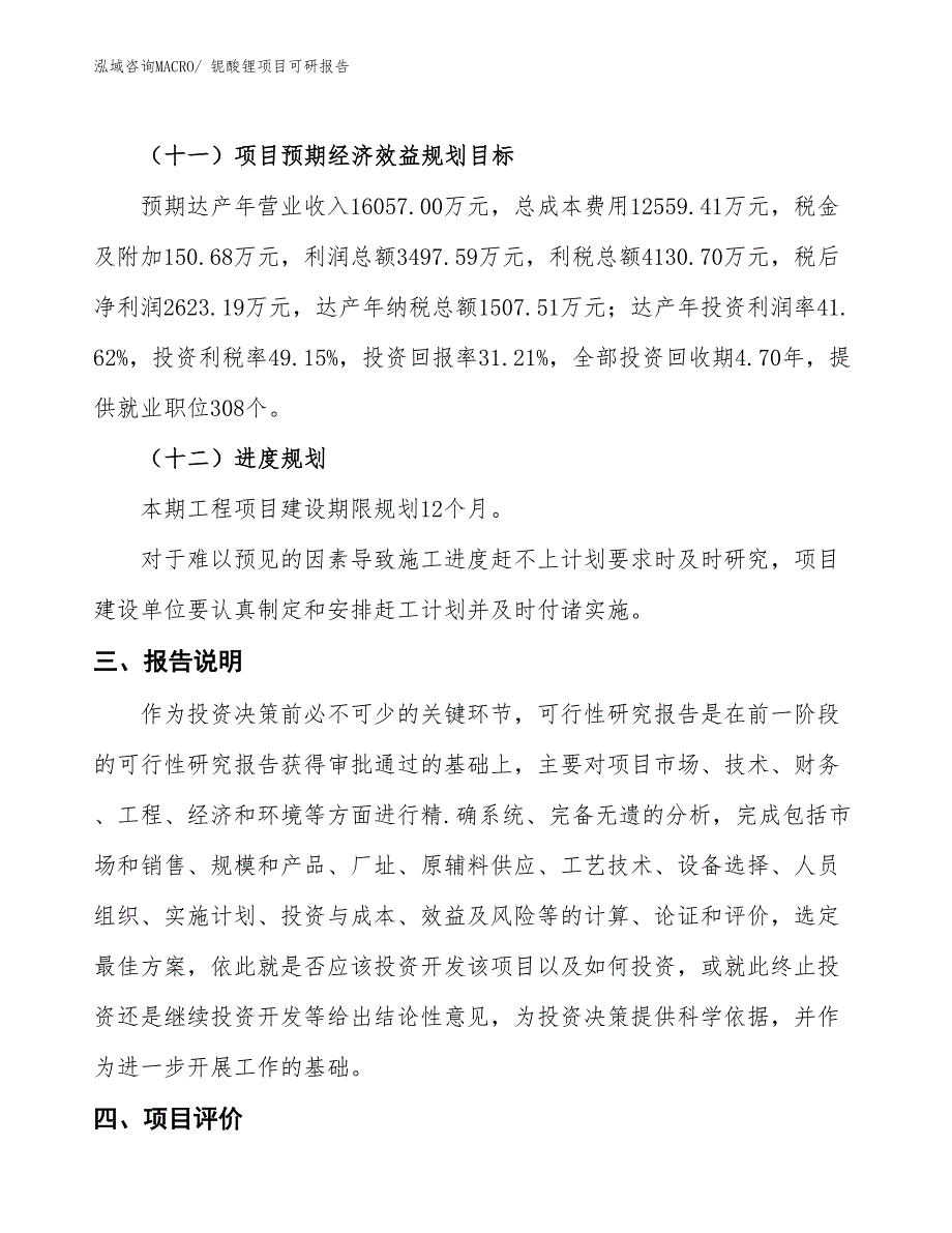 铌酸锂项目可研报告_第4页