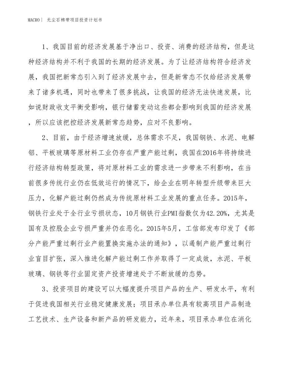 （招商引资报告）无尘石棉带项目投资计划书_第5页