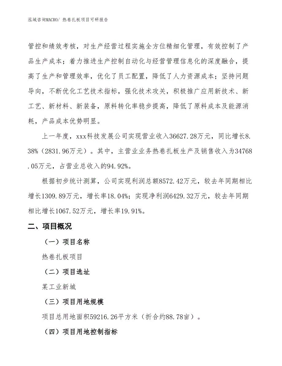 热卷扎板项目可研报告_第2页