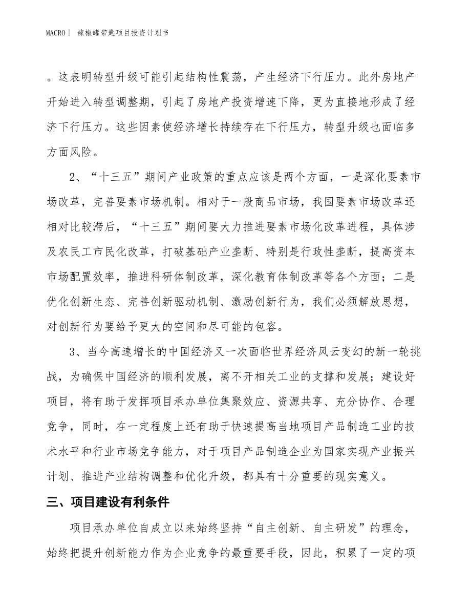 （招商引资报告）辣椒罐带匙项目投资计划书_第5页