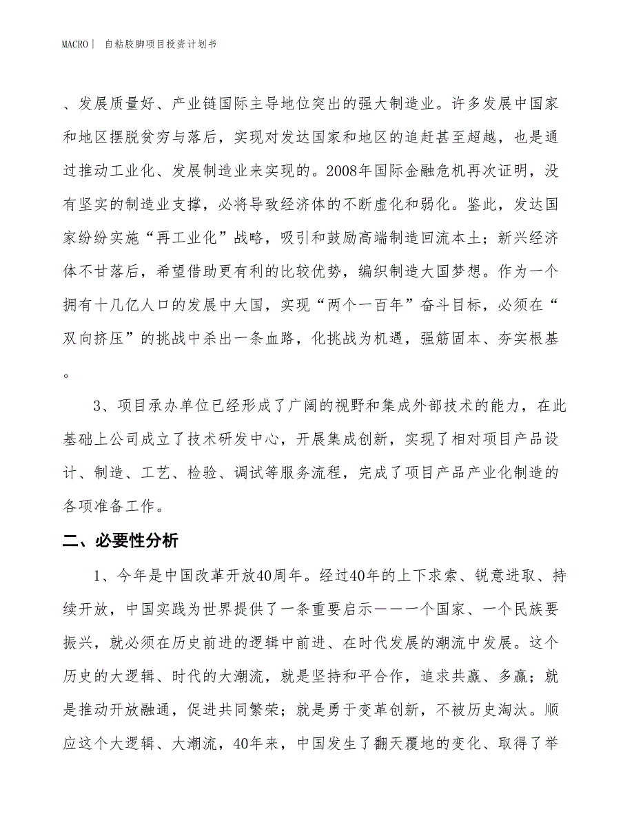 （招商引资报告）自粘胶脚项目投资计划书_第4页