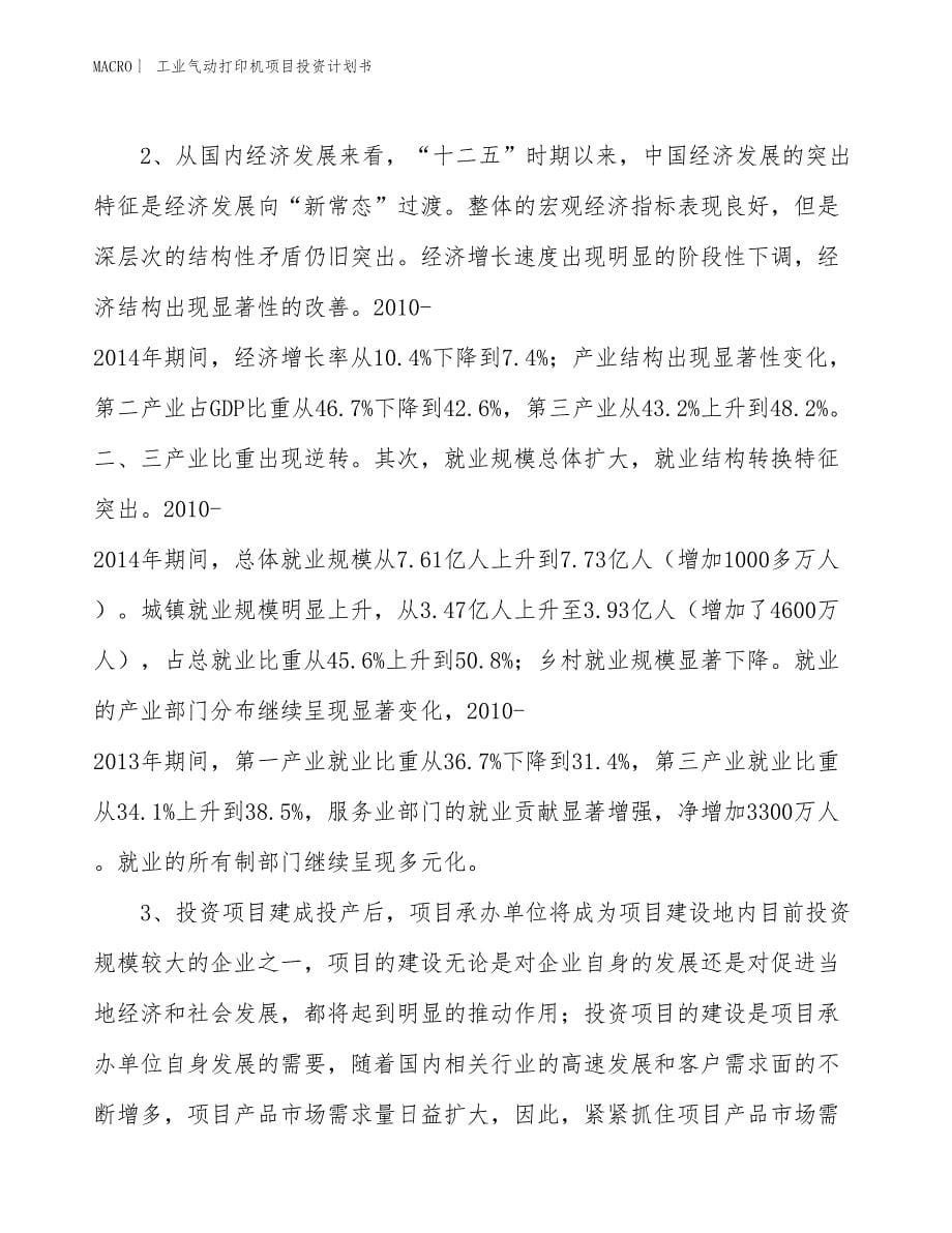 （招商引资报告）工业气动打印机项目投资计划书_第5页