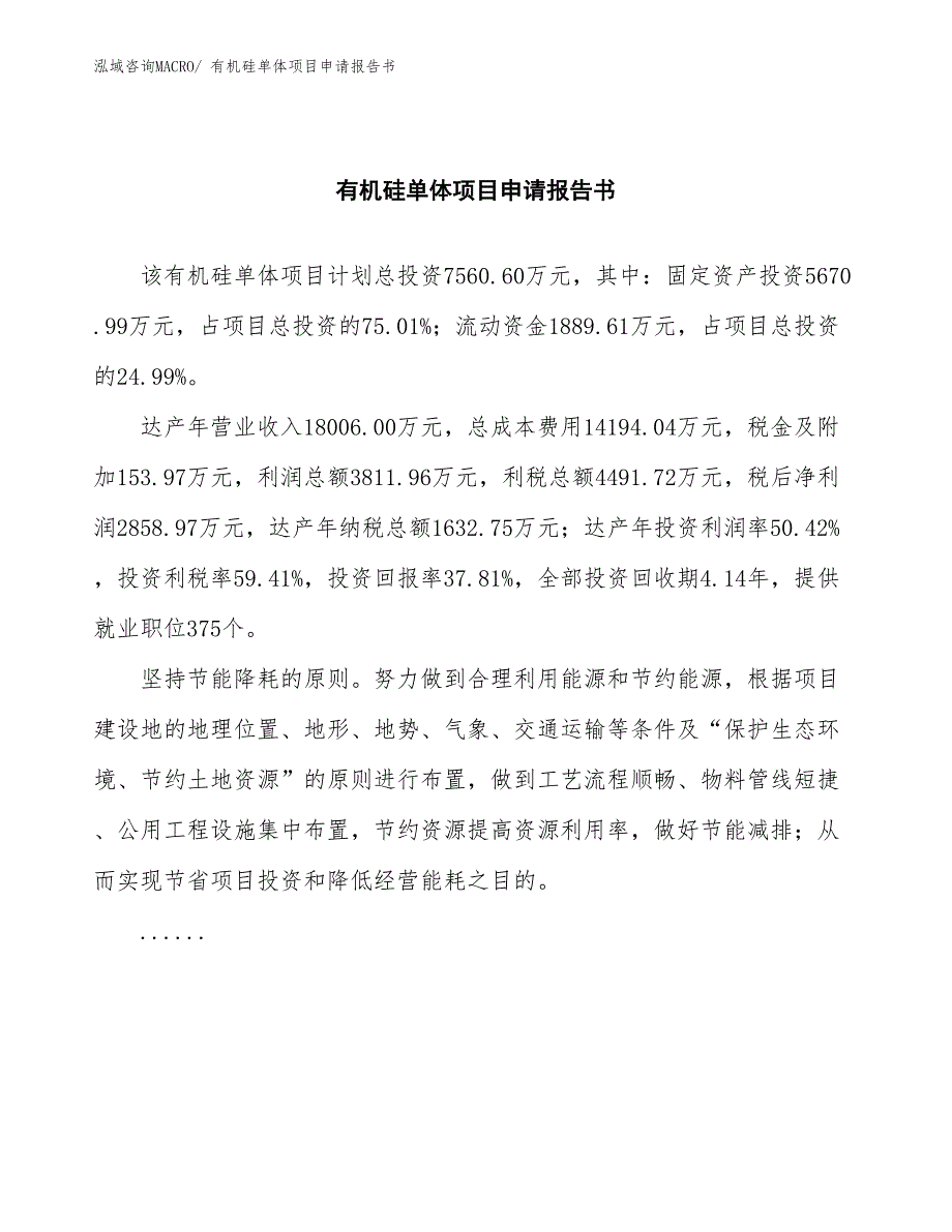 有机硅单体项目申请报告书_第2页