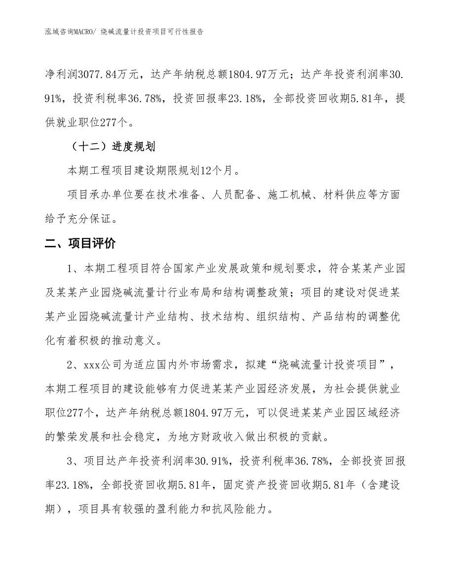 （项目申请）烧碱流量计投资项目可行性报告_第4页