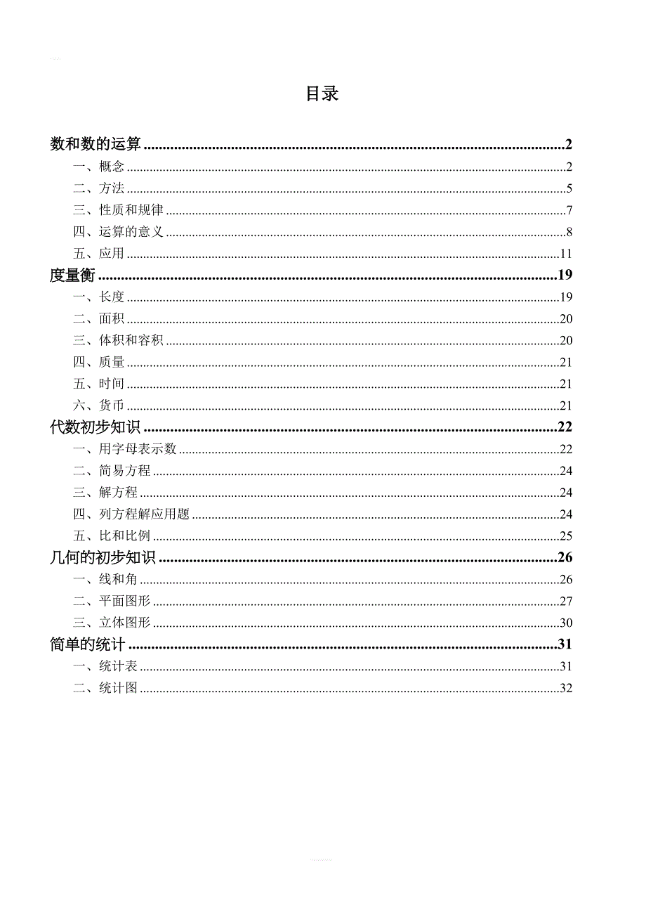 2019年北师大版小学数学精编总复习资料_第1页