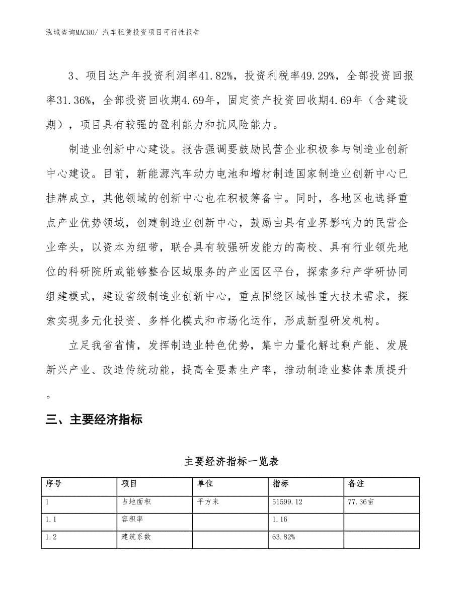 （项目申请）汽车租赁投资项目可行性报告_第5页