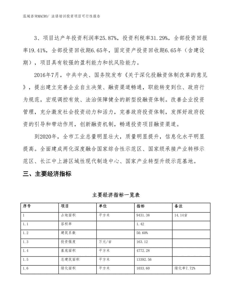 （项目申请）法语培训投资项目可行性报告_第5页