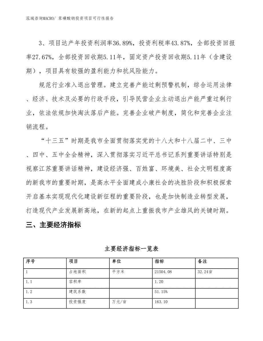 （项目申请）苯磺酸钠投资项目可行性报告_第5页