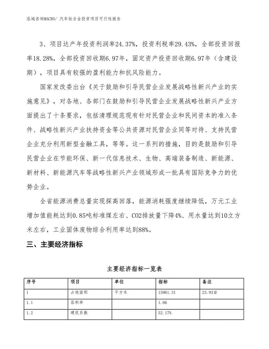 （项目申请）汽车钛合金投资项目可行性报告_第5页