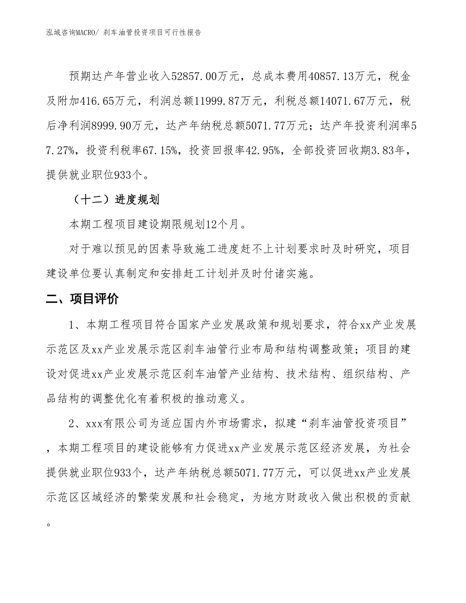 （项目申请）刹车油管投资项目可行性报告_第4页