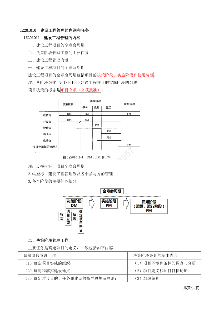 2018年一级建造师复习一建项目管理第一轮教材考点精讲重点知识总结讲义全_第3页