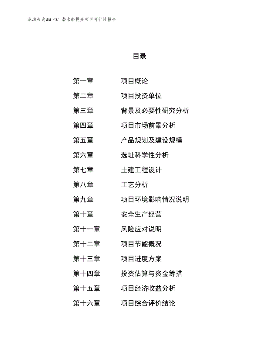 （项目申请）潜水船投资项目可行性报告_第1页