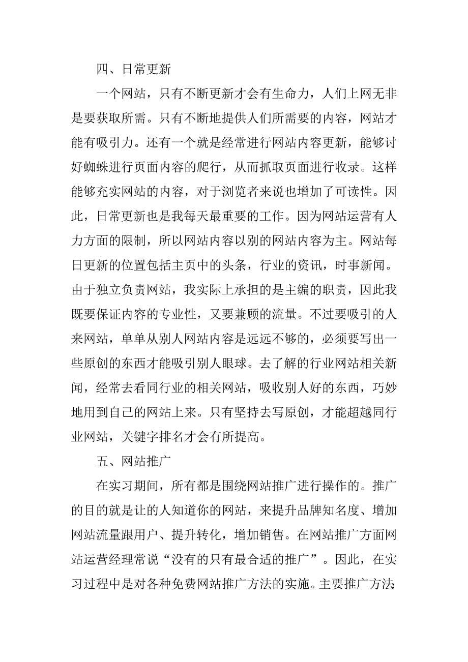 网站运营大学生实习报告.doc_第5页