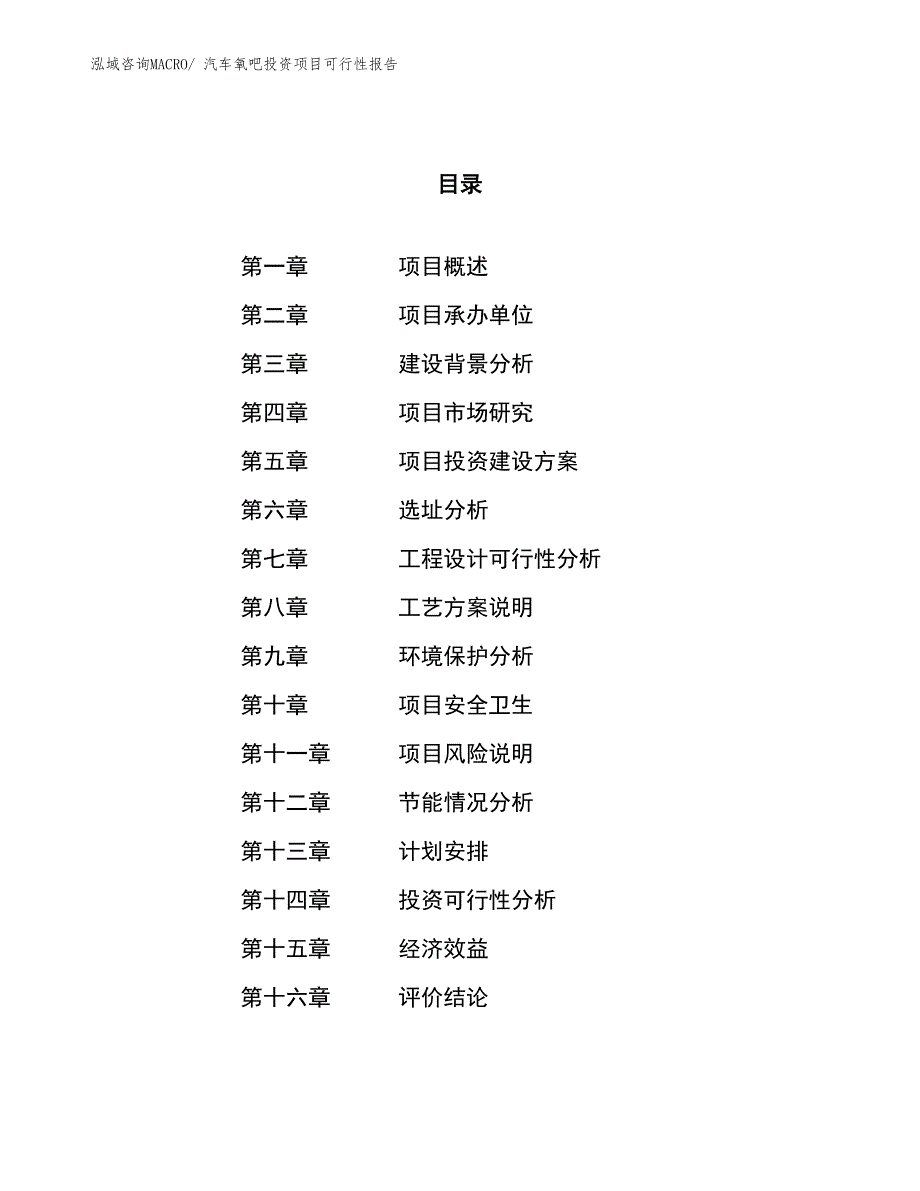 （项目申请）汽车氧吧投资项目可行性报告_第1页