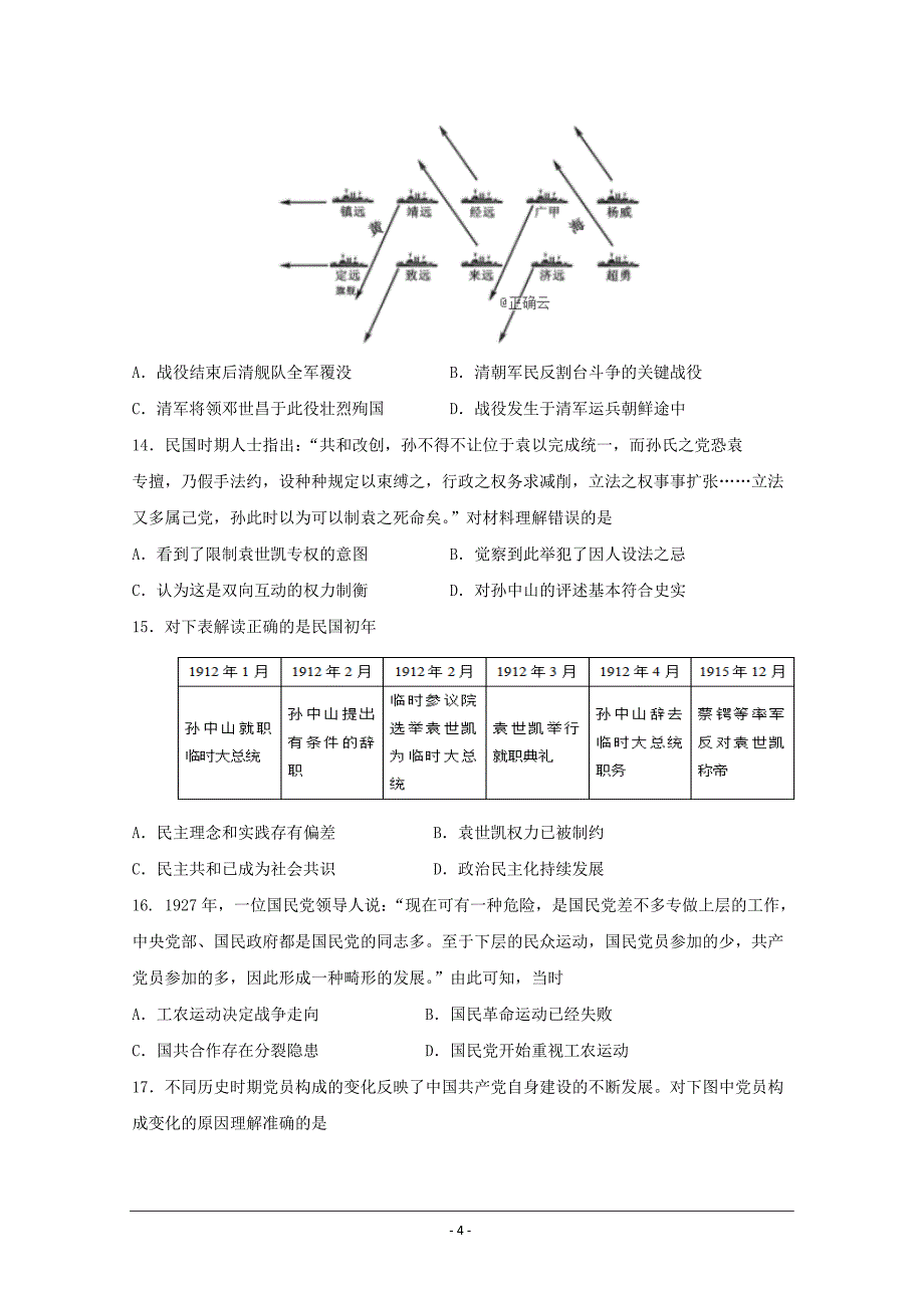 河南省中牟县第一高级中学2019届高三第十五次双周考试历史---精校Word版含答案_第4页