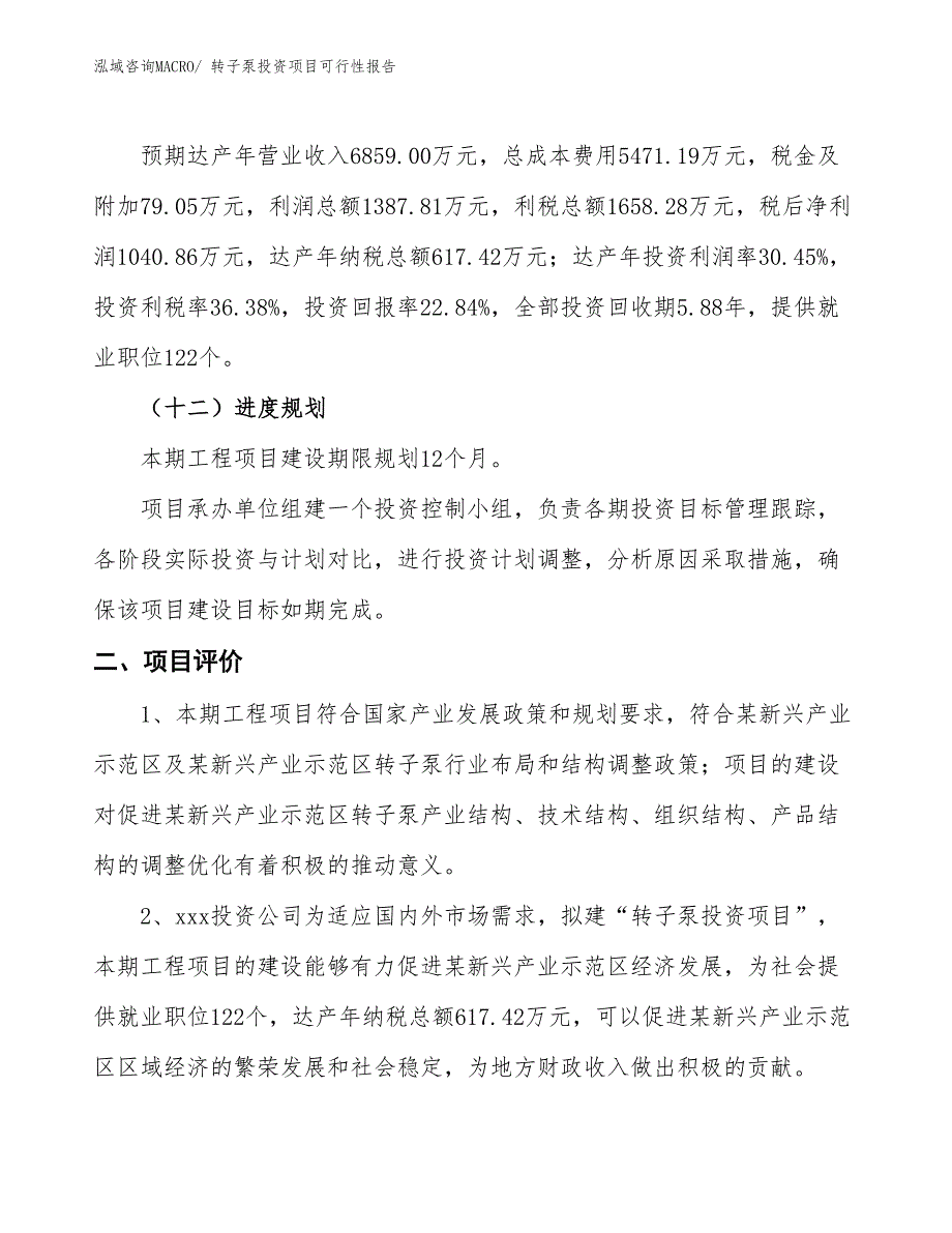 （项目申请）转子泵投资项目可行性报告_第4页