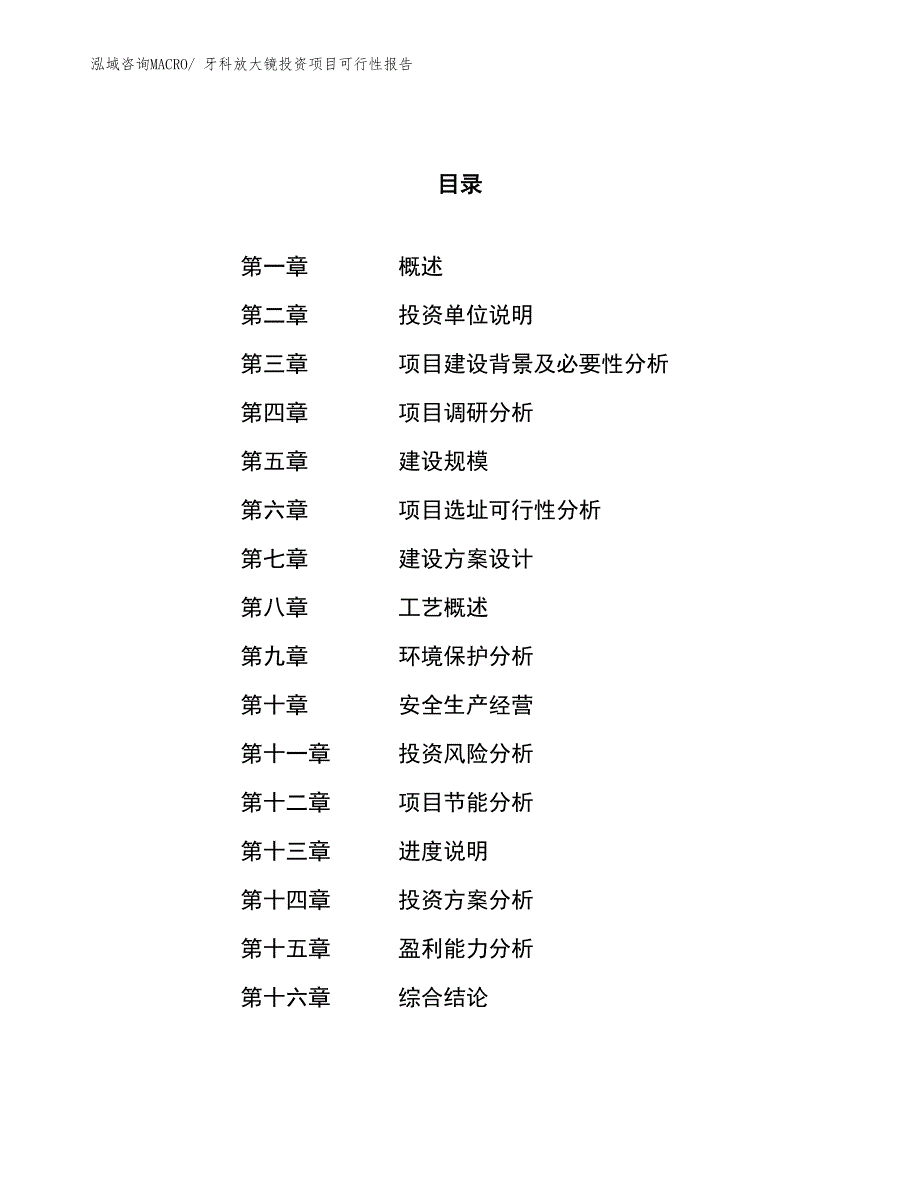 （项目申请）牙科放大镜投资项目可行性报告_第1页