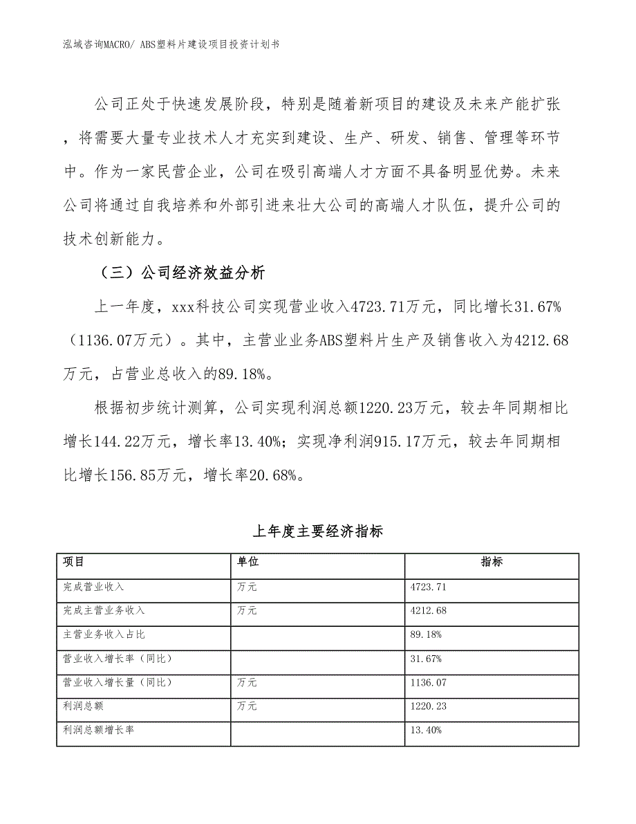 ABS塑料片建设项目投资计划书_第4页