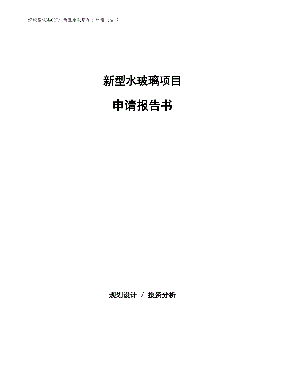 新型水玻璃项目申请报告书_第1页