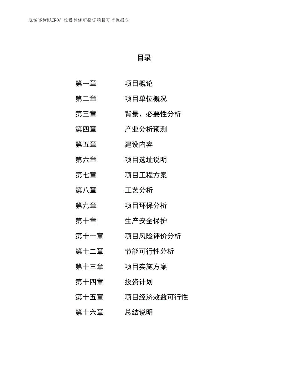 （项目申请）垃圾焚烧炉投资项目可行性报告_第1页