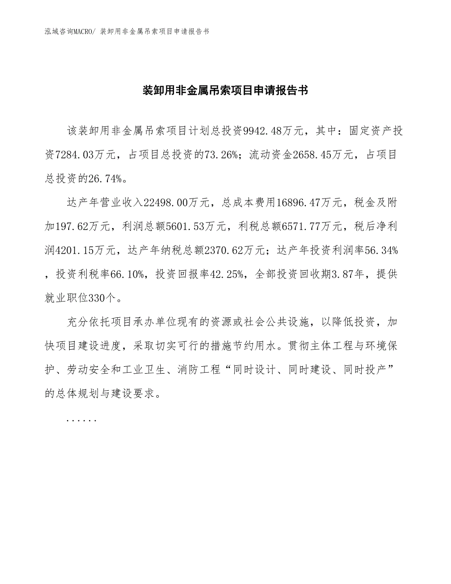 装卸用非金属吊索项目申请报告书_第2页