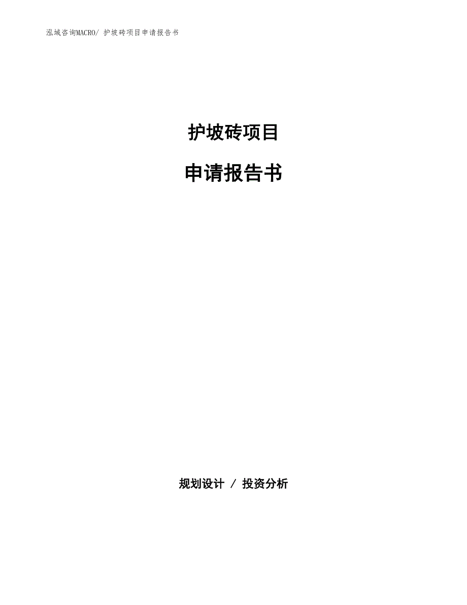 护坡砖项目申请报告书_第1页