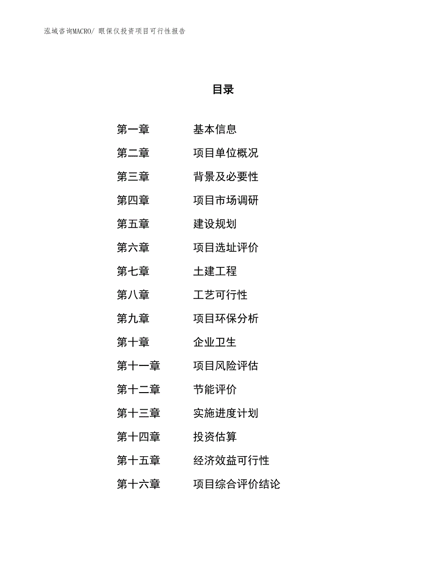 （项目申请）眼保仪投资项目可行性报告_第1页