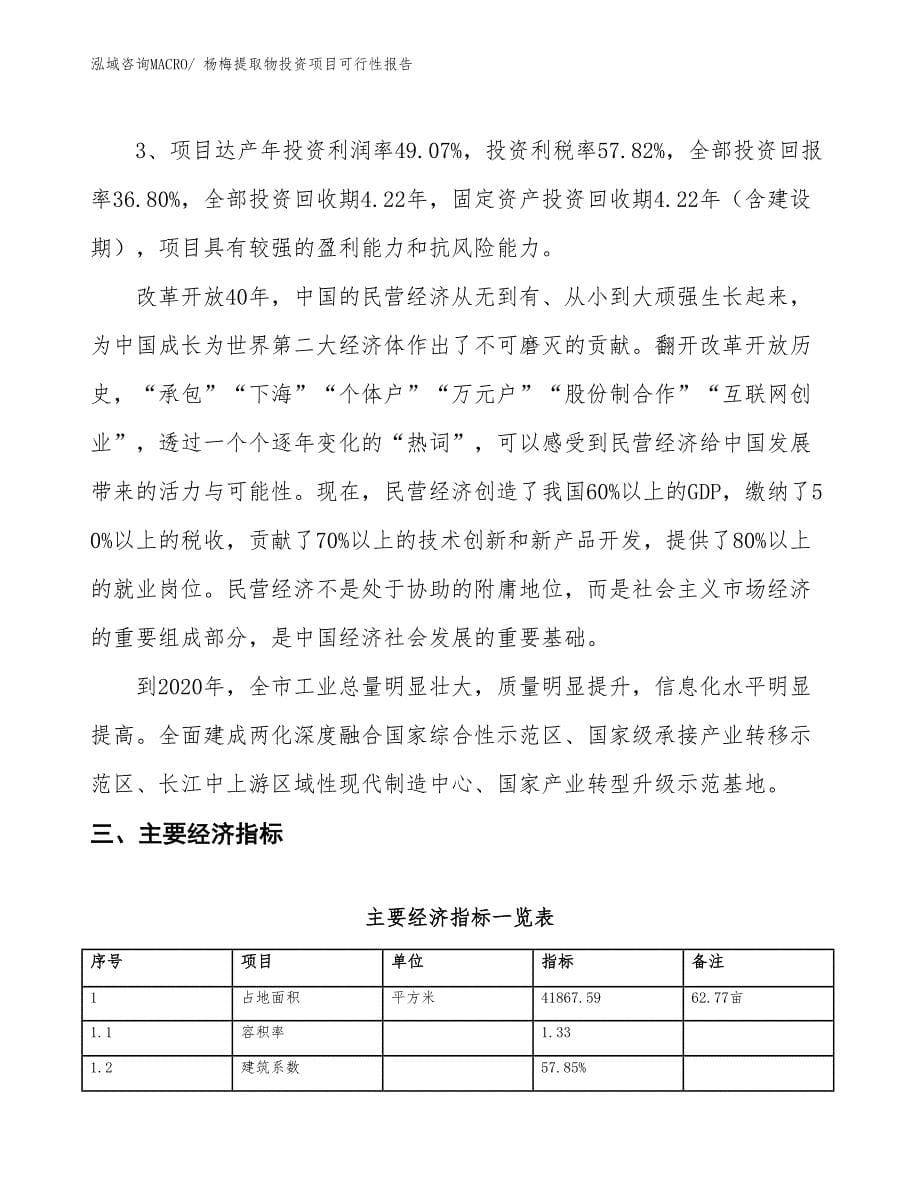 （项目申请）杨梅提取物投资项目可行性报告_第5页