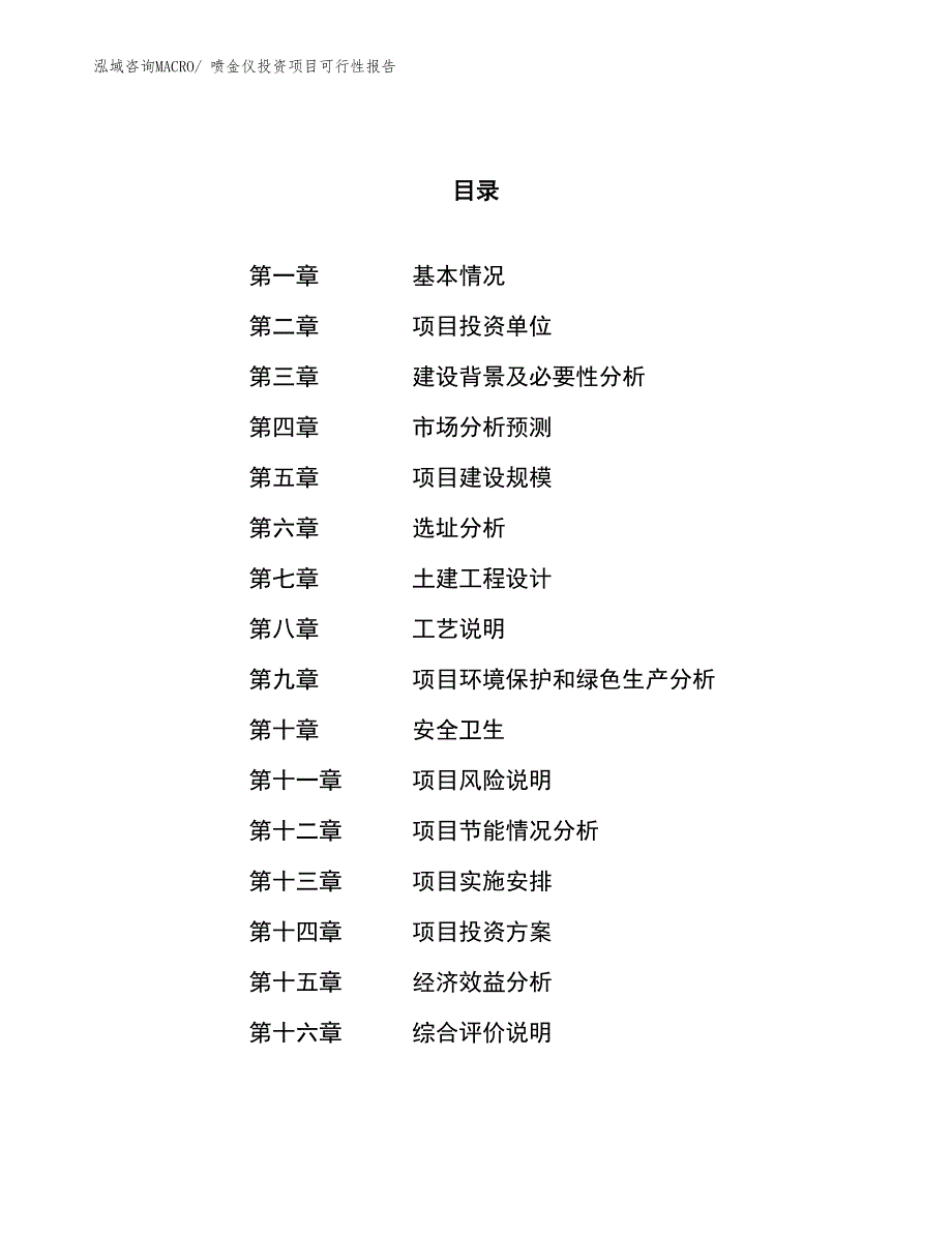 （项目申请）喷金仪投资项目可行性报告_第1页