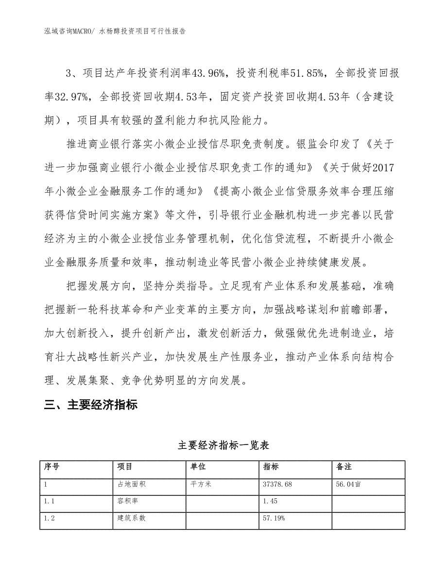 （项目申请）水杨醇投资项目可行性报告_第5页
