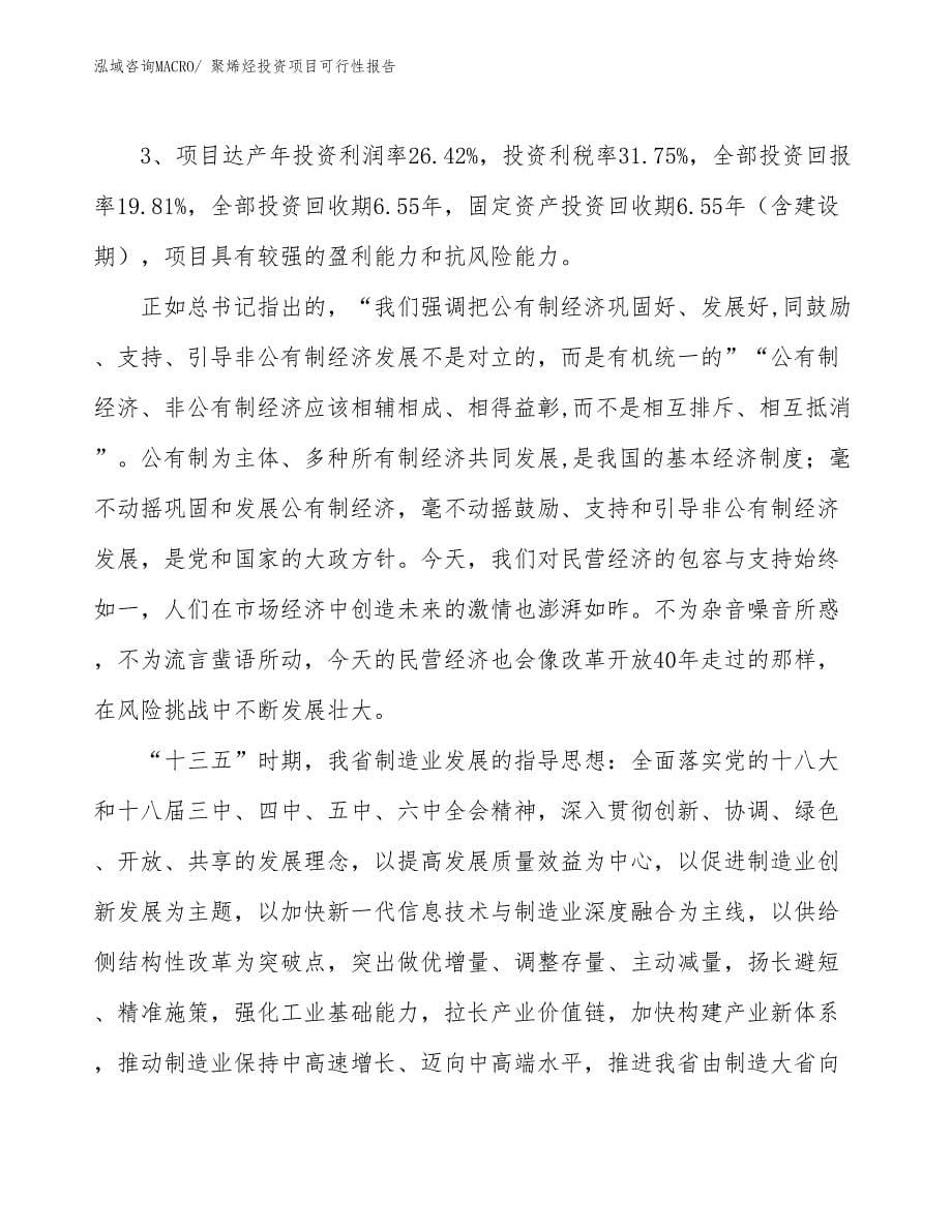 （项目申请）聚烯烃投资项目可行性报告_第5页