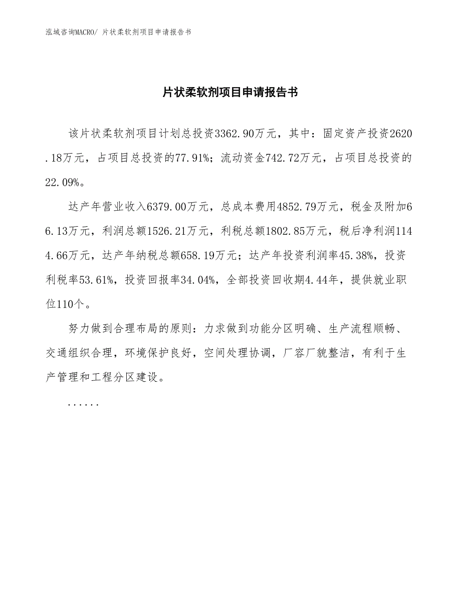 片状柔软剂项目申请报告书_第2页